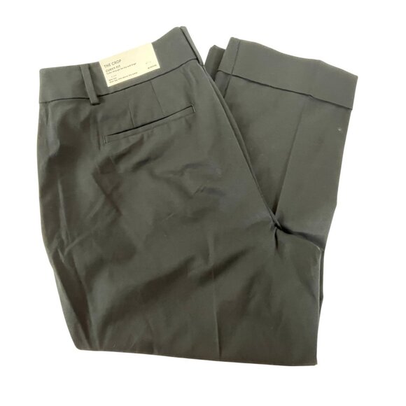 Ann Taylor Loft Curvy Fit The Crop Pants Womens 12 P Black Slim Leg - Picture 1 of 7